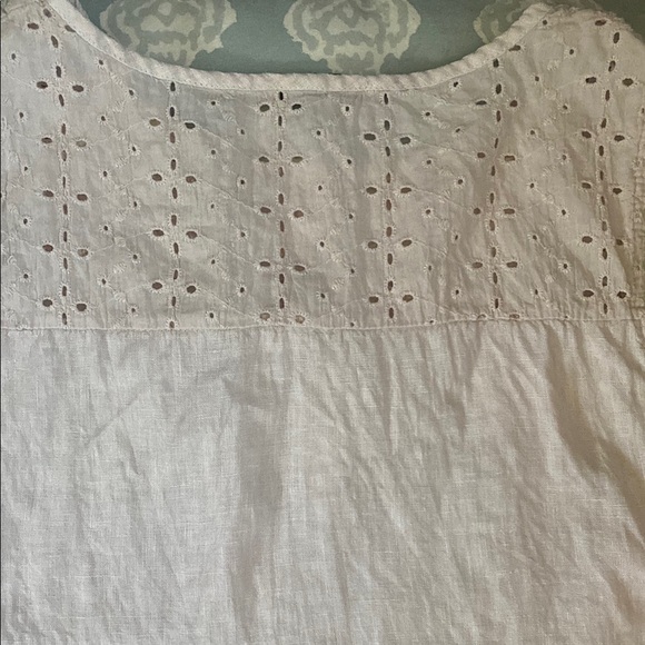 Francesca Bettini linen pink Eyelet Blouse size L - Picture 6 of 7